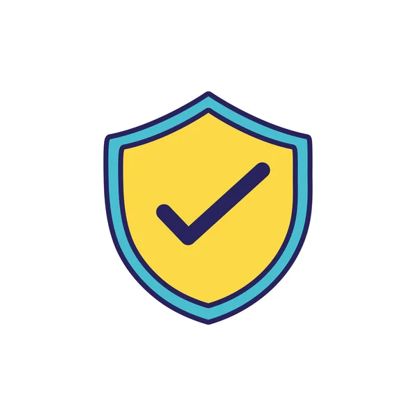 Schild Sicherheit Schutz Web Symbol Vektor Illustration — Stockvektor