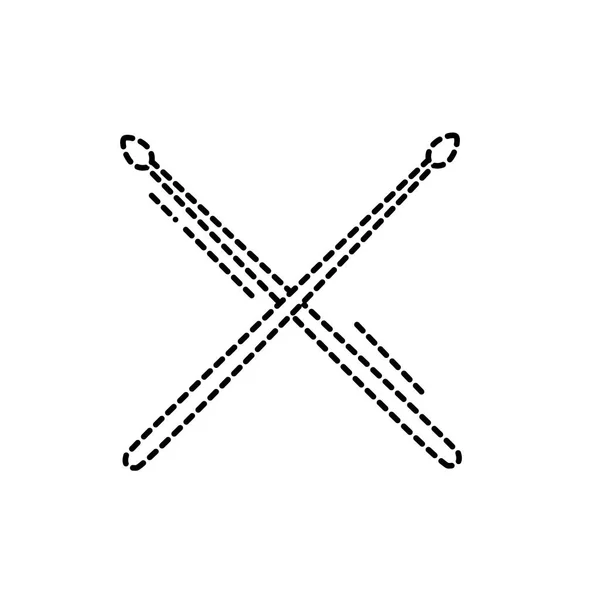 Forma Punteada Muslo Objeto Madera Para Jugar Tambor Vector Ilustración — Archivo Imágenes Vectoriales