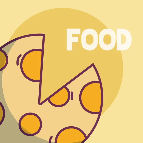 奶酪美味食品卡通概念向量插图图形设计 — 图库矢量图片