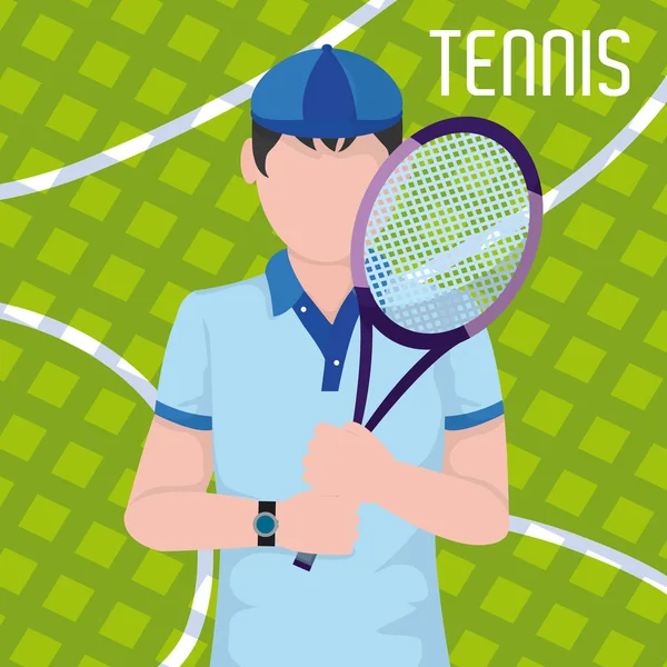 테니스 일러스트 그래픽 디자인 — 스톡 벡터