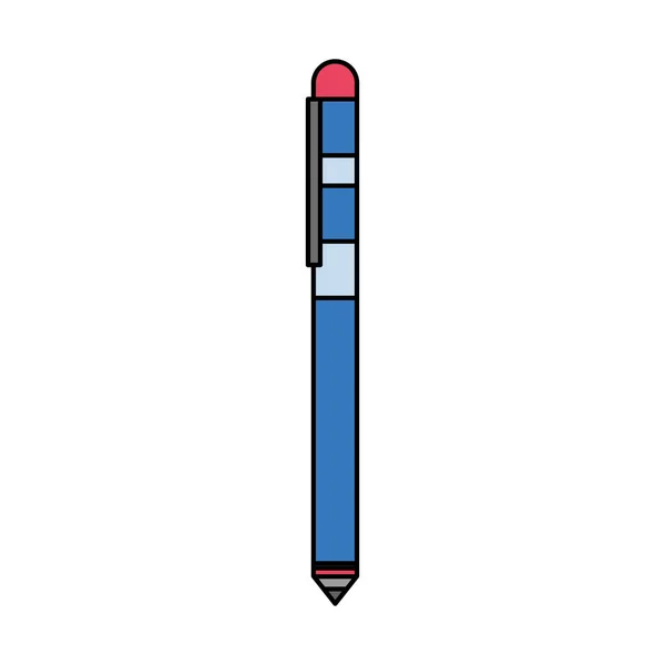 Kleurrijke Metalen Pen Object Pictogram Ontwerp Vectorillustratie — Stockvector
