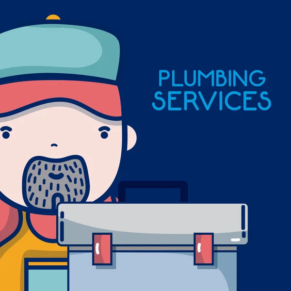 Plumbling 서비스 배관공 일러스트 그래픽 디자인 — 스톡 벡터