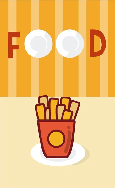 Frites Fast Food Menu Couverture Illustration Vectorielle Graphisme — Image vectorielle