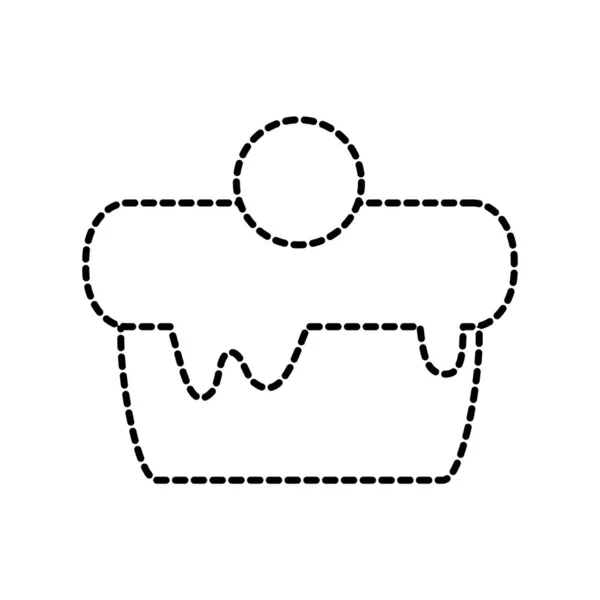 Forme Pointillée Délicieux Gâteau Dessert Sucré Illustration Vectorielle Alimentaire — Image vectorielle