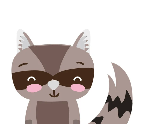 Coloré Adorable Sourire Raton Laveur Animal Sauvage Vecteur Illustration — Image vectorielle