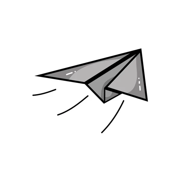 灰度飞机纸飞到折纸播放矢量插图 — 图库矢量图片