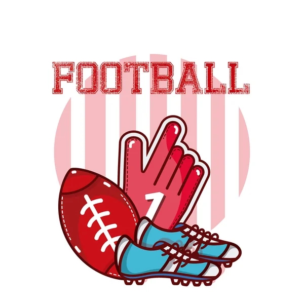 American Football Ausrüstung Vektor Illustration Grafik Design — Stockvektor