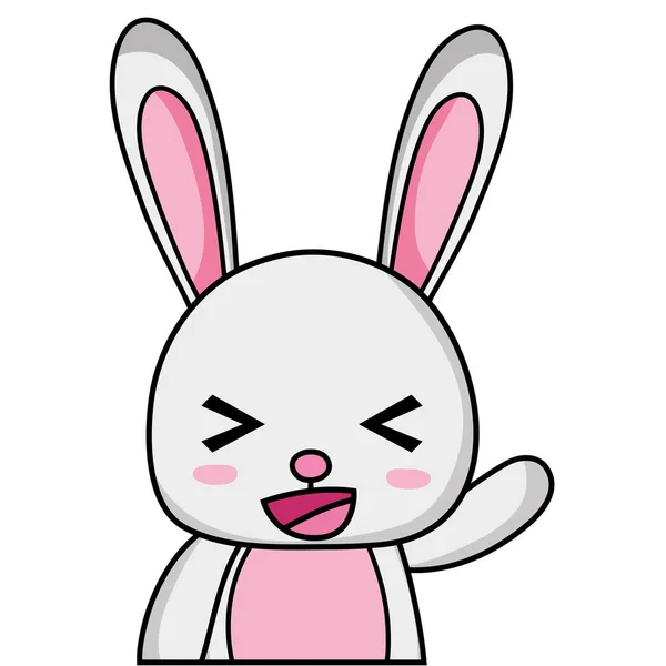 Adorable Cheerful Rabbit Wild Animal Vector Illustration — Stock Vector