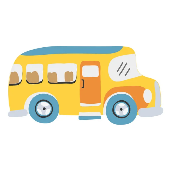 Färgglada Fordon Skolbuss Utbildning Transport Vektorillustration — Stock vektor