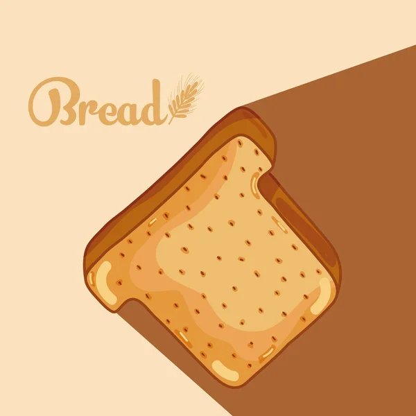 茶色の背景ベクトル イラスト グラフィック デザイン上パン スライスのおいしい 新鮮なパン屋 — ストックベクタ