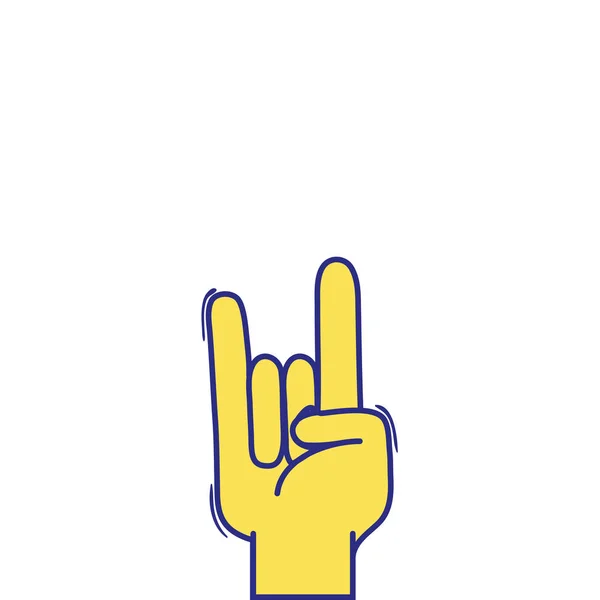 Mão Cor Completa Com Imagem Vetor Comunicação Símbolo Gesto Rocha — Vetor de Stock