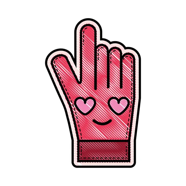 磨碎的爱情和可爱的手套运动服川井矢量插图 — 图库矢量图片