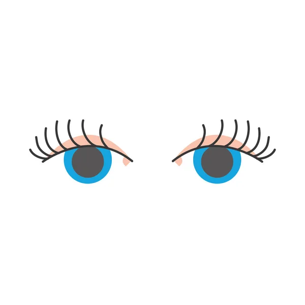 Vollfarbvision Augen Mit Wimpern Stil Design Vektor Illustration — Stockvektor