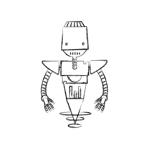 Figura Tecnologia Robot Con Macchina Robotica Corpo Vettore Illustrazione — Vettoriale Stock
