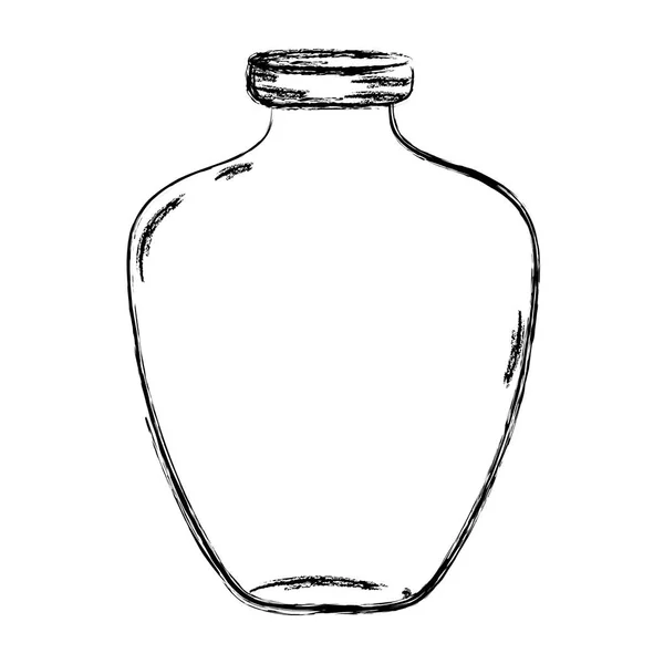 Grunge Middle Mason Jar Preserve Style Vector Illustration — 图库矢量图片