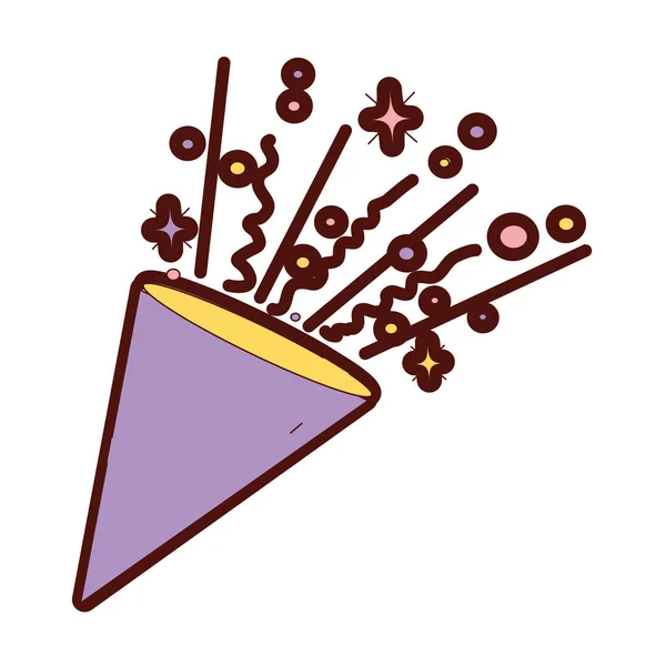 Linha Cor Partido Confetty Objeto Para Celebate Evento Vetor Ilustração — Vetor de Stock