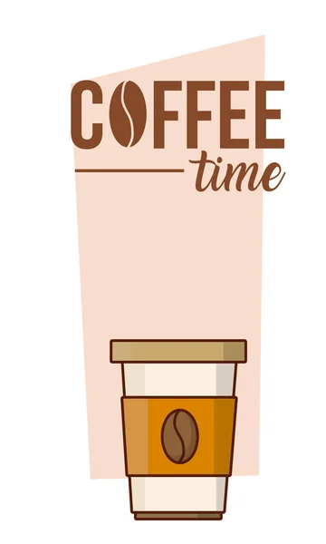 Café Tiempo Concepto Dibujos Animados Vector Ilustración Diseño Gráfico — Vector de stock