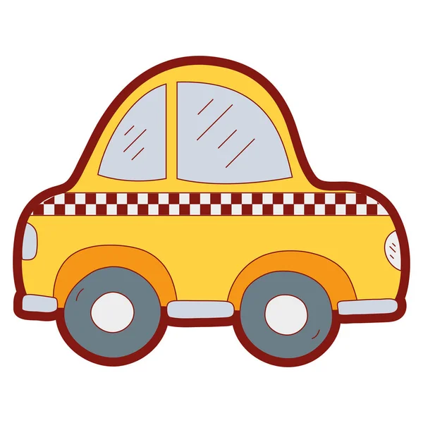 Line Color Taxi Car Vehicle Transport Service Vector Illustration — Stock Vector