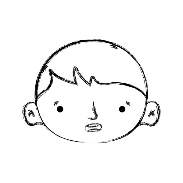 Figur Avatar Junge Kopf Mit Frisur Design Vektor Illustration — Stockvektor
