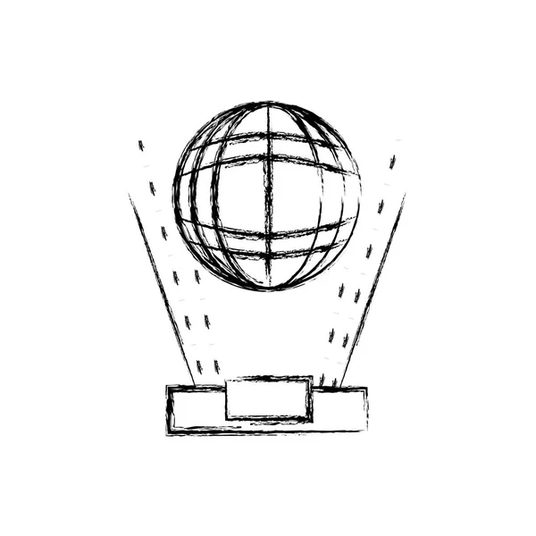 Figure Réseau Mondial Connexion Numérique Illustration Vectorielle Technologie — Image vectorielle