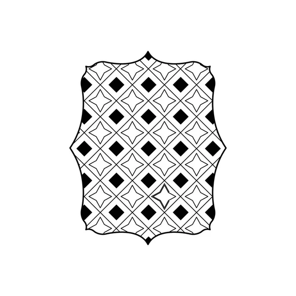 Moldura Padrão Decoração Textura Tema Têxtil Design Isolado Ilustração Vetorial — Vetor de Stock