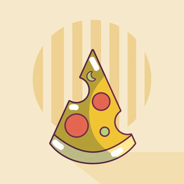 Pizza Comida Rápida Sobre Colorido Fondo Vector Ilustración Diseño Gráfico — Vector de stock