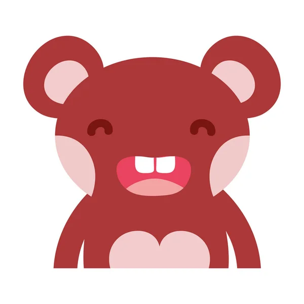 Colorido Sorriso Urso Adorável Selvagem Animal Vetor Ilustração — Vetor de Stock