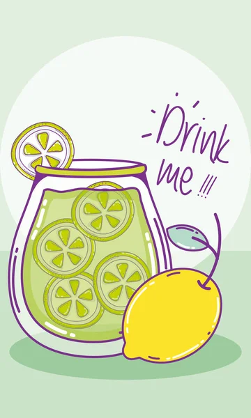 Bebida Hombres Limonada Jugo Albañil Tarro Vector Ilustración Diseño Gráfico — Vector de stock