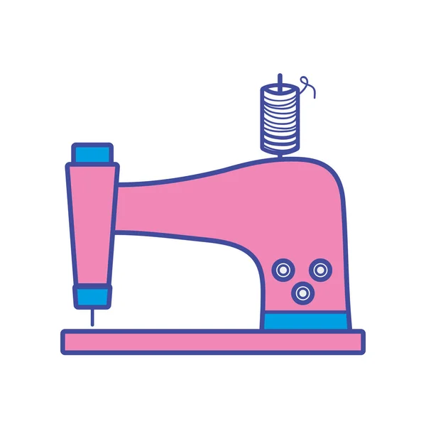 Linie Farbe Nähmaschine Mode Industrie Ausrüstung Vektor Illustration — Stockvektor