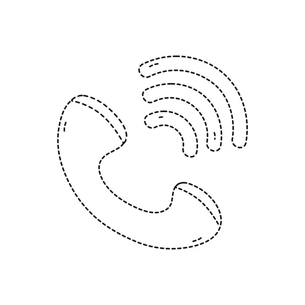 Gepunktete Form Telefonanruf Zeichen Telefon Symbol Vektor Illustration — Stockvektor