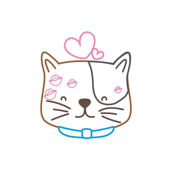 Dibujos Animados Gato Animal Mascota Gatito Tema Diseño Aislado Vector — Vector de stock