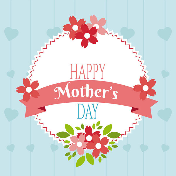 Happy mothers day card icon vector illustration graphic design