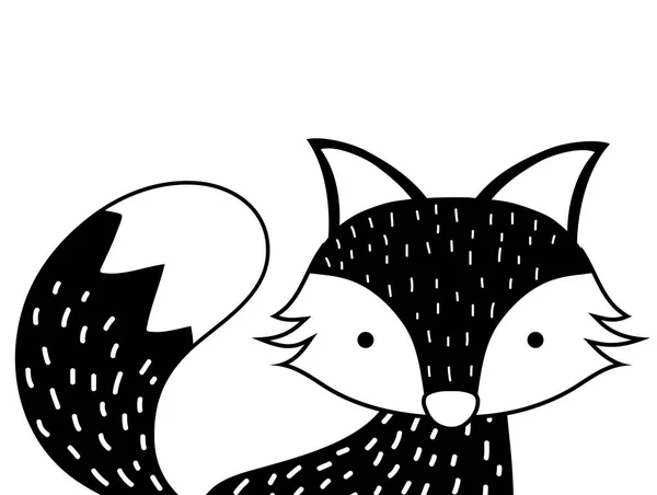 Sylwetka Urocze Fox Dzikich Zwierząt Ilustracji Wektorowych Lasu — Wektor stockowy