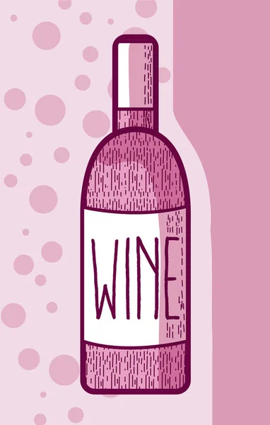 Wine Bottle Doodle Vector Illustration Graphic Design — Stock Vector