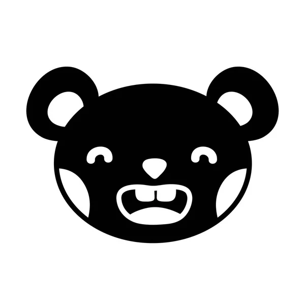 Silhueta Sorriso Urso Cabeça Bonito Animal Vetor Ilustração —  Vetores de Stock
