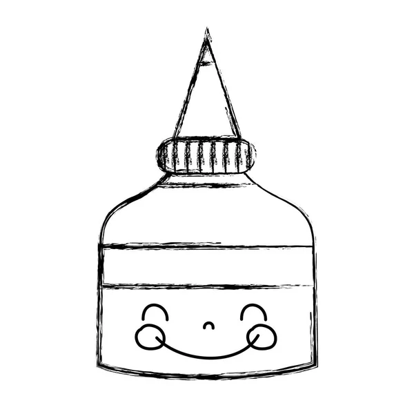 Abbildung Kawaii Niedlich Glücklich Kleber Flaschenvektor Illustration — Stockvektor