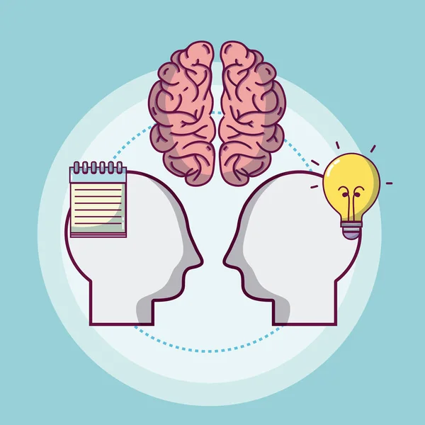 Set Brain Intelligente Icons Vector Illustration Graphic Design — Stock Vector
