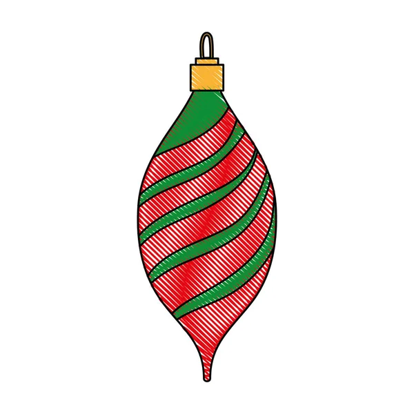 Geraspte Ovale Bal Naar Merry Christmas Decoratie Vectorillustratie — Stockvector