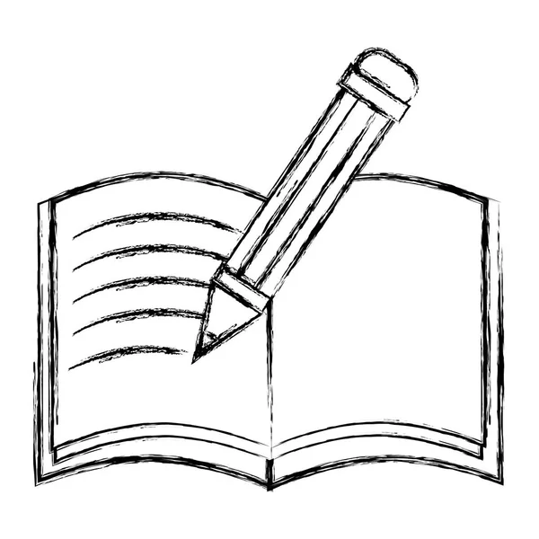 Figuur Potlood Notebook Object Onderwijs School Vectorillustratie — Stockvector