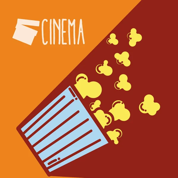 Pop Corn Box Cinéma Dessin Animé Mignon Concept Vectoriel Illustration — Image vectorielle