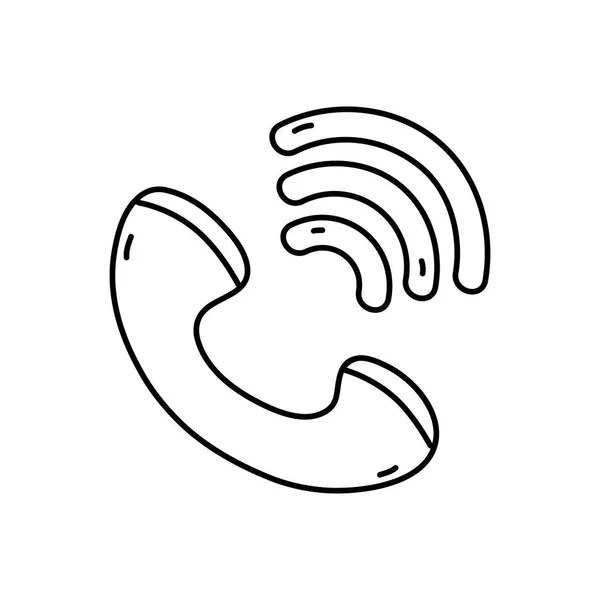 Linie Telefonanruf Zeichen Telefon Symbol Vektor Illustration — Stockvektor