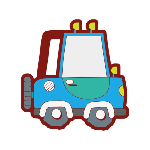 Linie Farbe Traktor Bauernhof Fahrzeug Pflanze Transport Vektor Illustration — Stockvektor