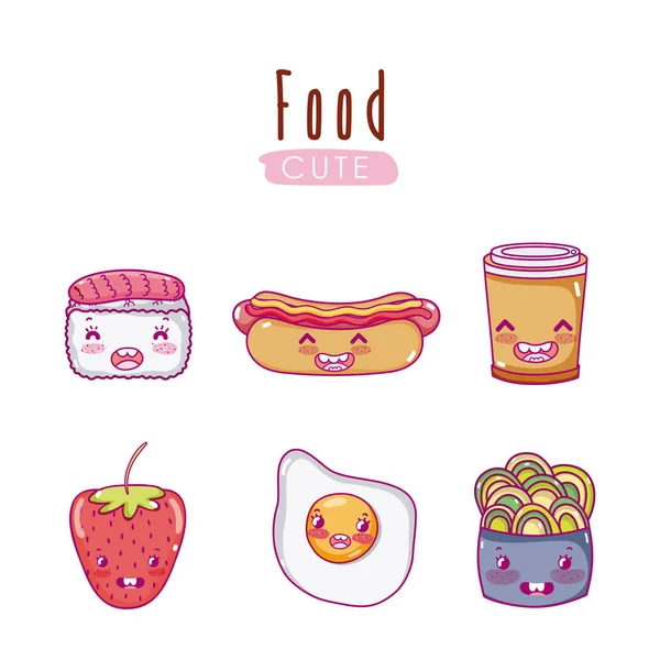 Cute Kawaii Food Clipart Collection 10974192 Vector Art at Vecteezy