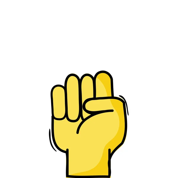 Hand Met Oppose Gebaar Symbool Mededeling Vectorillustratie — Stockvector