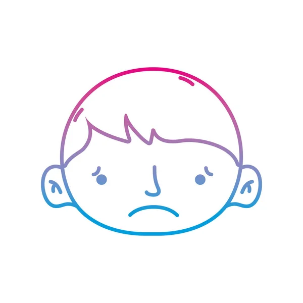 Line Avatar Pojke Huvud Med Frisyr Design Vektor Illustration — Stock vektor