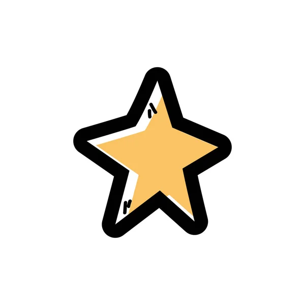 Cor Brilhante Estrela Decoração Design Sobre Fundo Branco Vetor Ilustração — Vetor de Stock