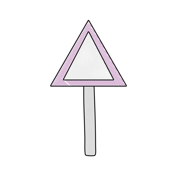 Geriebenes Dreieck Warnung Metall Hinweise Rahmen Vektor Illustration — Stockvektor