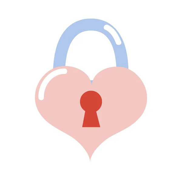 Colorful Heart Love Padlock Shape Design Vector Illustration — Stock Vector