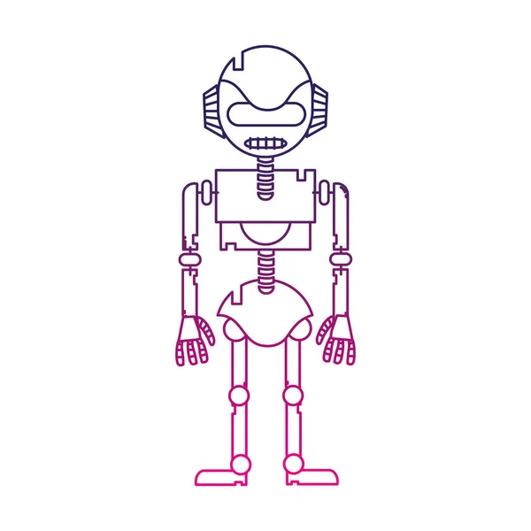 Color Line Technology Robot Robotic Body Design Vector Illustration — Stock Vector