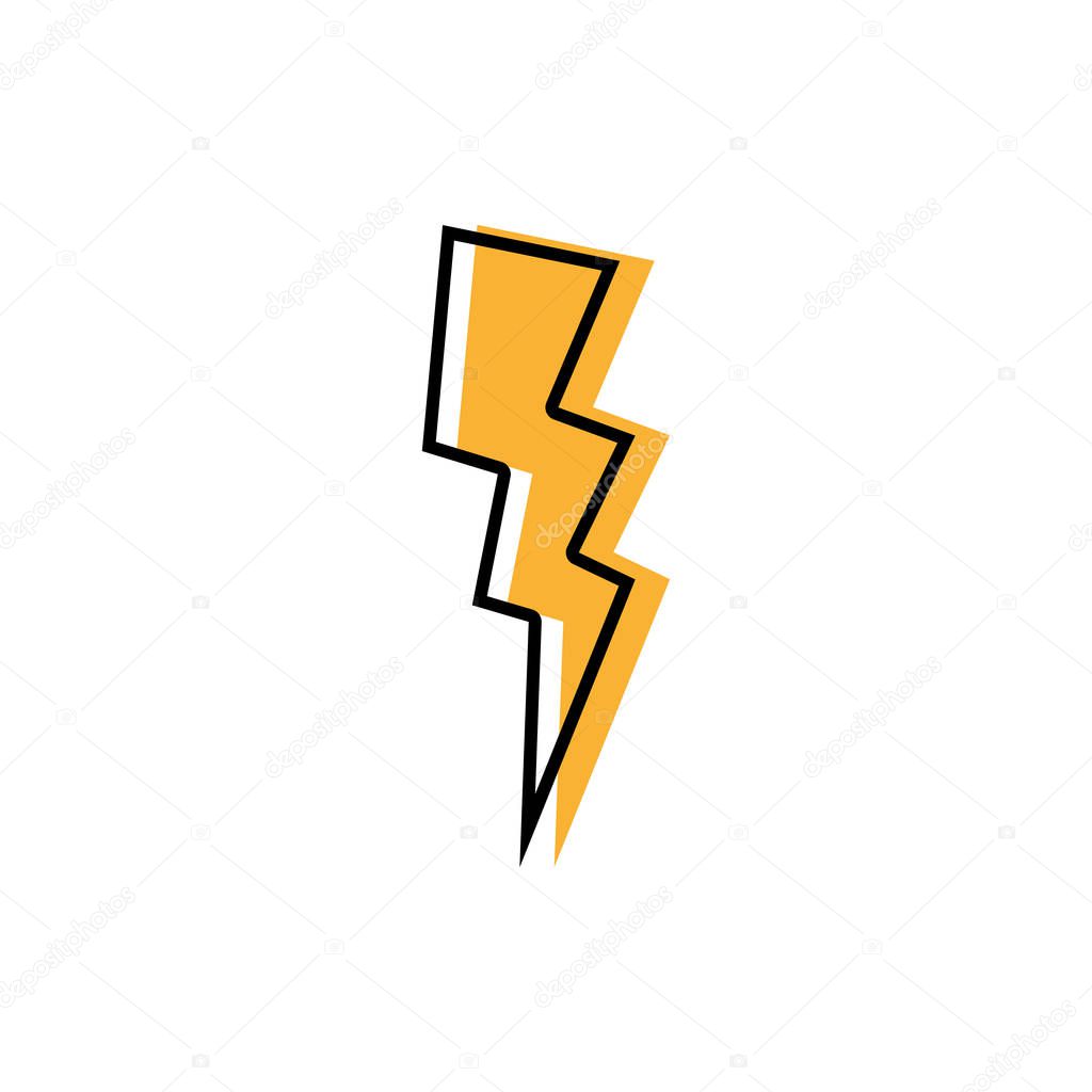 color thunder weather patch style design vector illustration